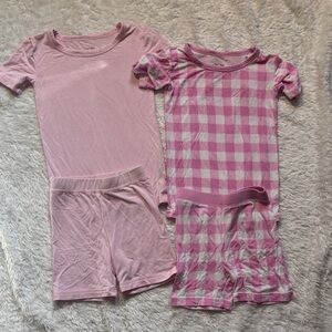 Little Sleepies 3T Pink solid and gingham Pajamas Short sets